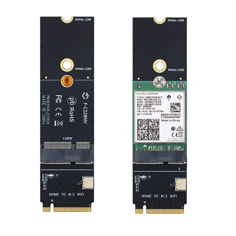NVME to WIFI Adapter Card Supports A+E Key and Ekey NGFF PCIE Wireless NetworkCard - 4