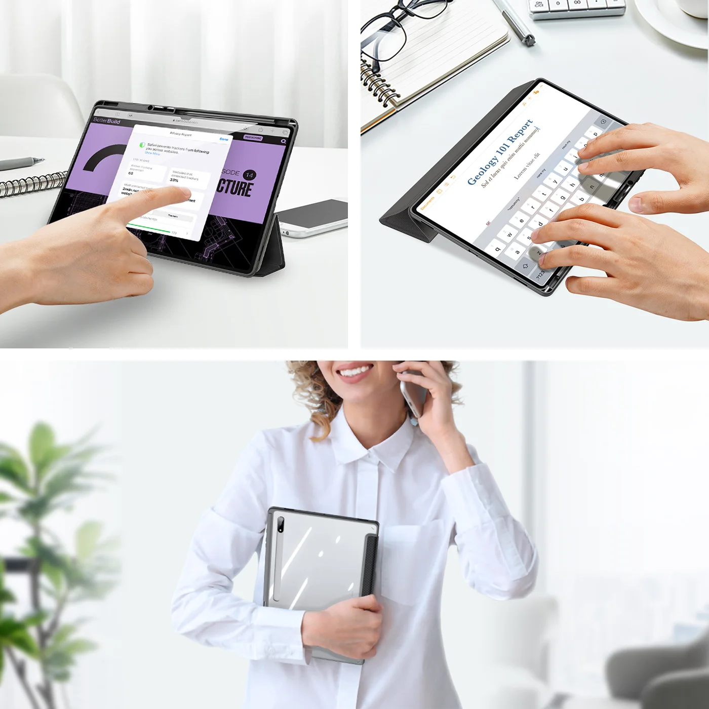 Tablet Leather Case For Samsung Galaxy Tab S8 Ultra S7 S8 S6 Lite S7FE/S7 S8 Plus DD Toby Series Smart Sleep Wake Pencil Holder