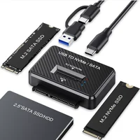 M2 SATA NVMe to USB 3.1 10Gbps Direct Plug 2.5 inch SATA SSD Adapter for 2230 2242 2280 22110 M2 SSD Enclosure Docking base