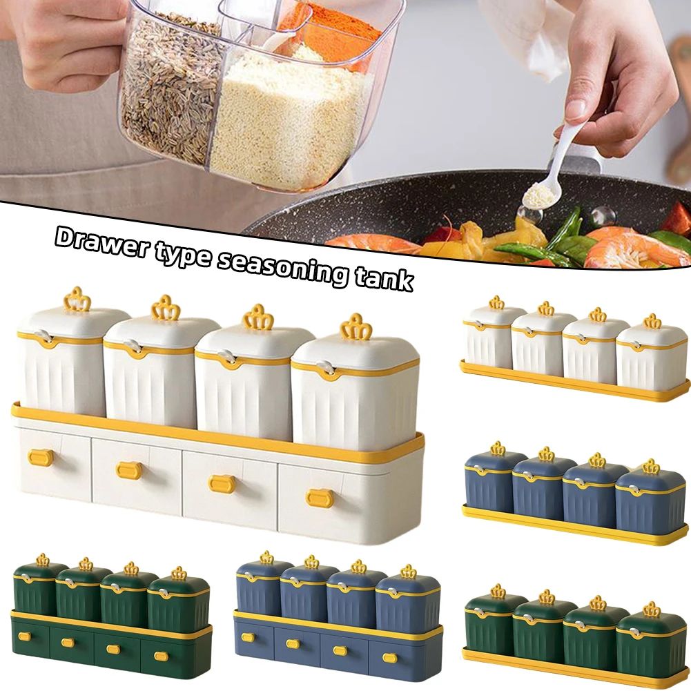2 Layer Container Condiment Jars Multi Compartment Salt Pepper Shaker For Storing Spices