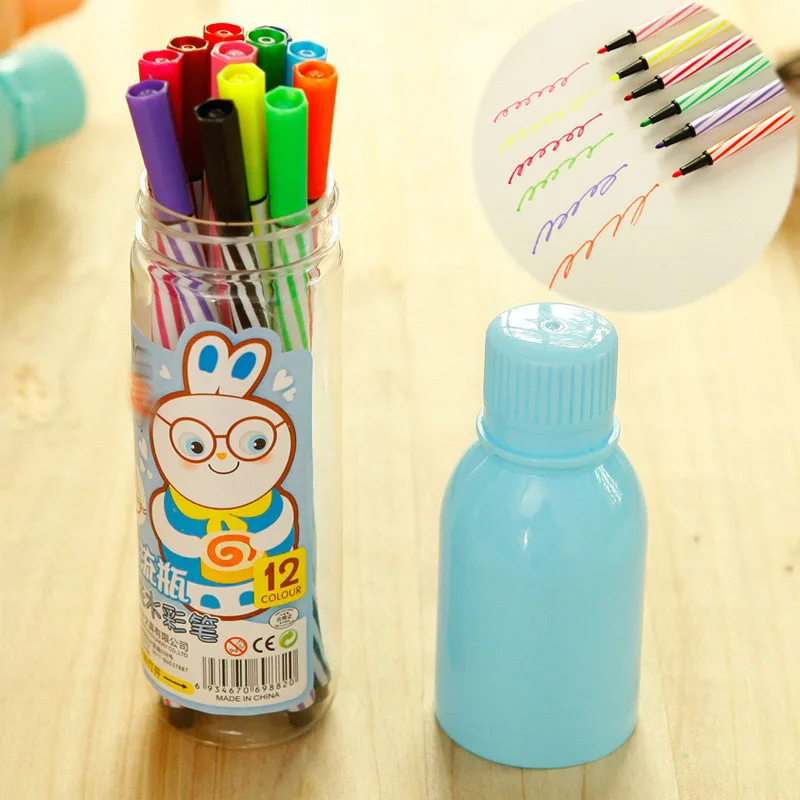 

12 Color High Quality Painting Art Watercolor Pen Children Graffiti Pen Student Stationery School Office Supplies Markers Pens