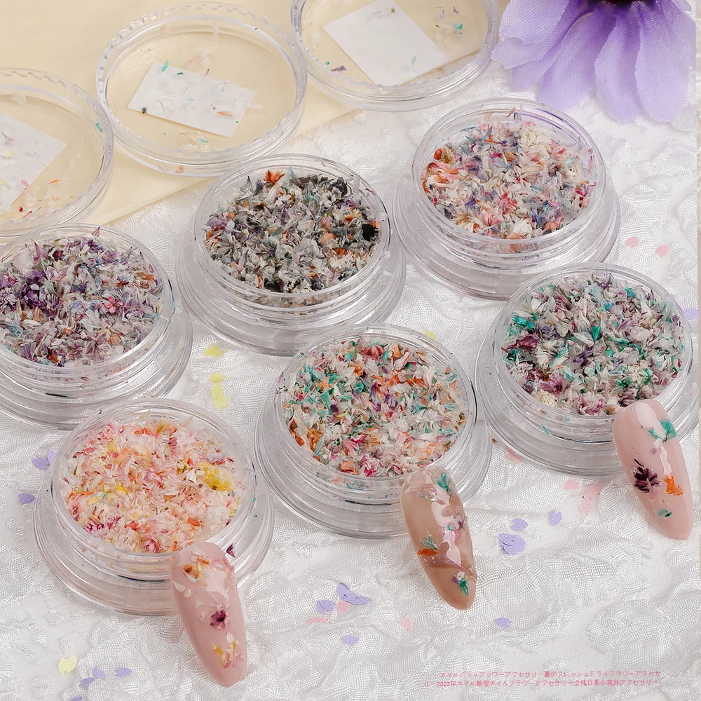 Nail Pressed Dried Flowers for Nail Art Floral Mixed 3D DIY Sliders