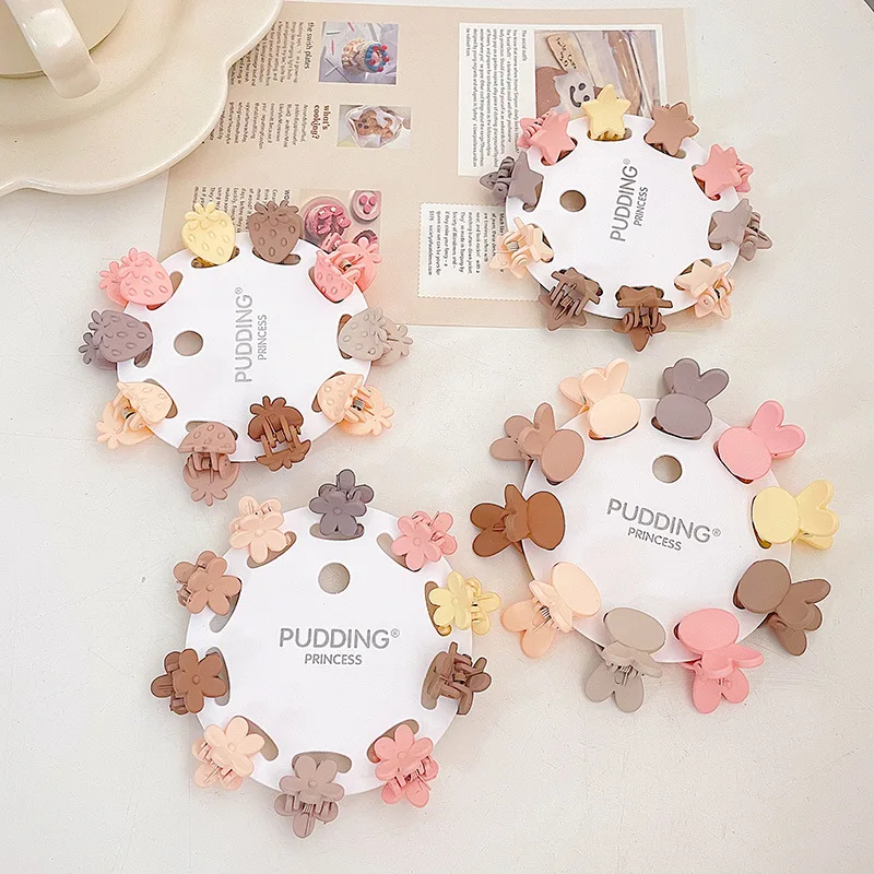 Hair Accessories Hair Clips 10pcs Luxury Matte Plastic Mini Hair Claws Clips Crab Baby Gilrs Sweet Small Hairpin Barrettes Headwear Fashion Accessories