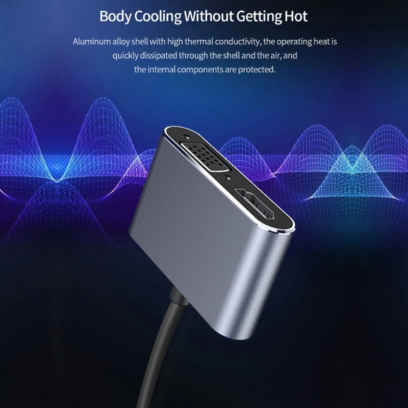 비디오 USB VGA 어댑터 케이블, 출력 어댑터 컨버터 포함, 드롭 배송