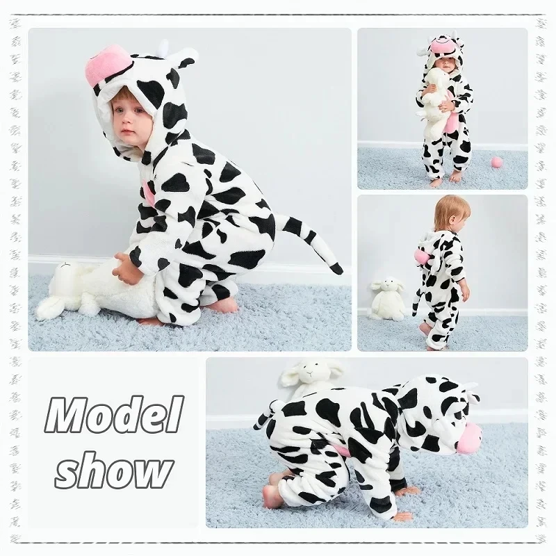 Kids Onesies Baby Rompers Winter Costume Flannel for Girl Boy Toddler Infant Clothes Animals Monkey Tiger Lion Unicorn Ropa Bebe