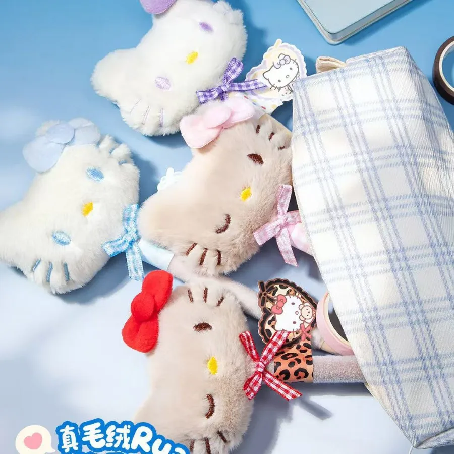 카와이 산리오 헬로 키티 플러시 인형 펜 크리 에이 티브 블랙 볼펜 귀여운 애니메이션 문구 학생 학교 용품 소녀 선물