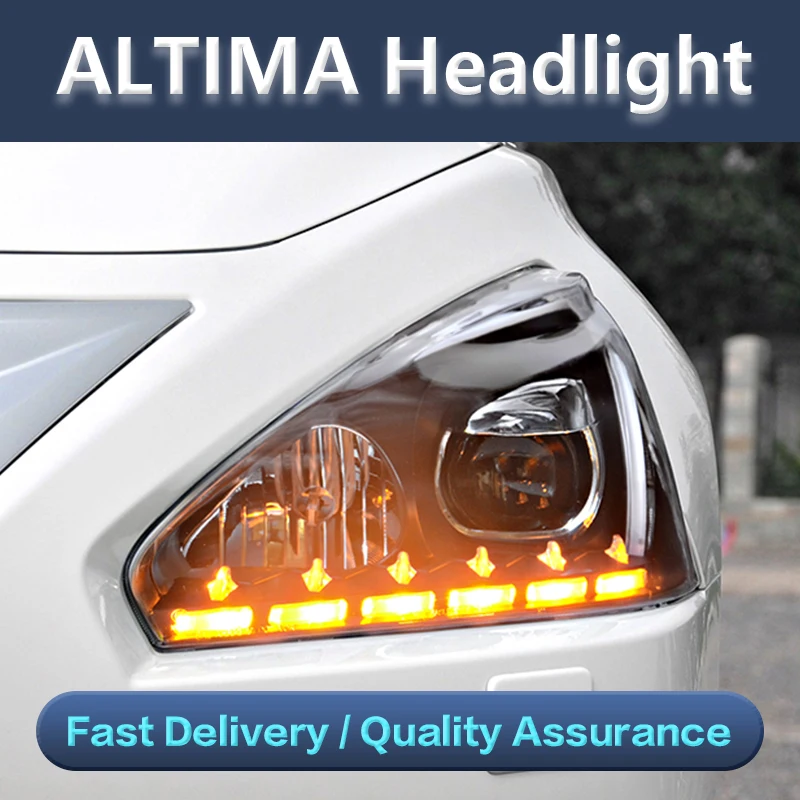 

Headlights for Nissan Teana 2013-2015 Altima LED Headlight DRL Hid Option Head Lamp Angel Eye