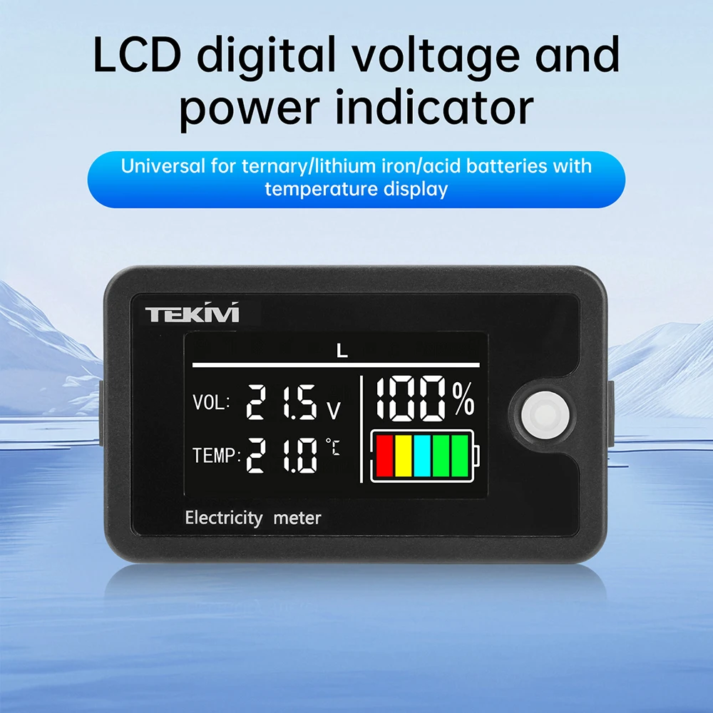 DC 8–100 V Farbbildschirm, Spannung, Leistungsmesser, LCD-Digitalanzeige, Stromanzeige, ternäres/Lithium-Eisen/Säure-Batterie – Detail 2