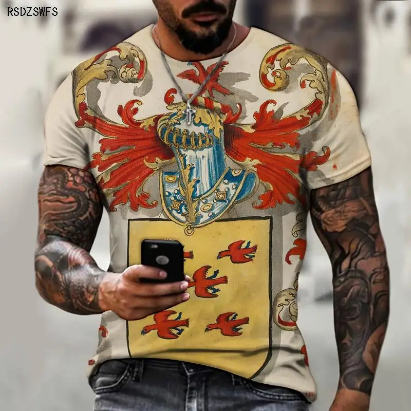 

Retro Pharaoh Totem 3D Printing Pattern Men's T-shirt Round Neck Design Casual Style Street Trendy Male Clothing Oversize 5XL