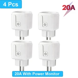 WiFi Smart Plug with Power Monitoring and Timing Functionality - EU Plug (20A 4PCS)
