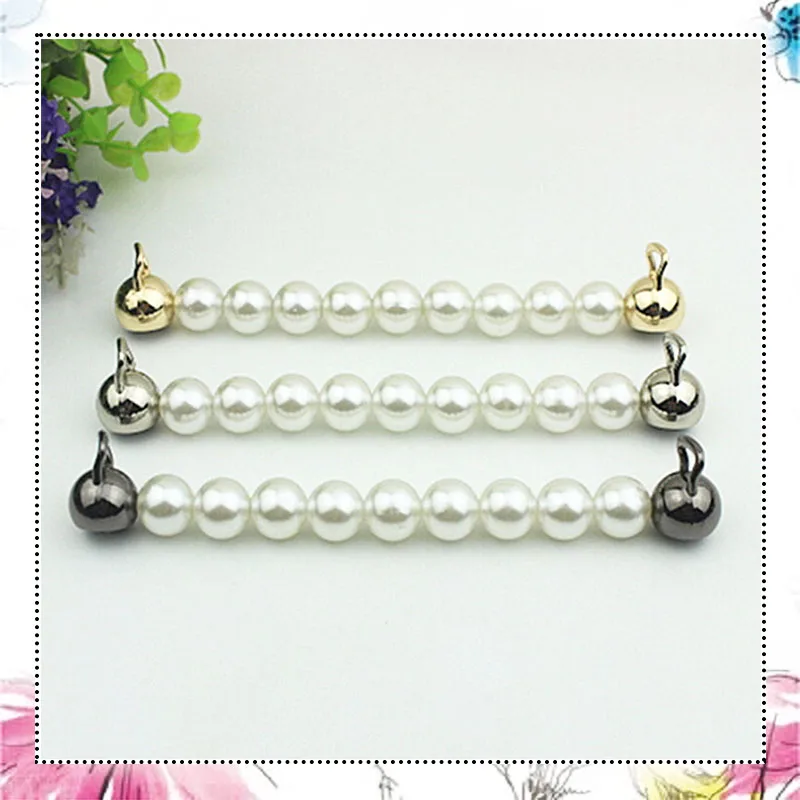 

10pcs 15cm Women Handbags Bags Strap Handles Purse Pearl Decorate Chains Handle Buckles DIY Luggage Hardware Leather Accessories