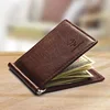 Ultra-thin Men's Money Clip Wallet Vintage Genuine Leather Bifold Card Holder Purse Mini High Quality Male Money Purse Cartera 1