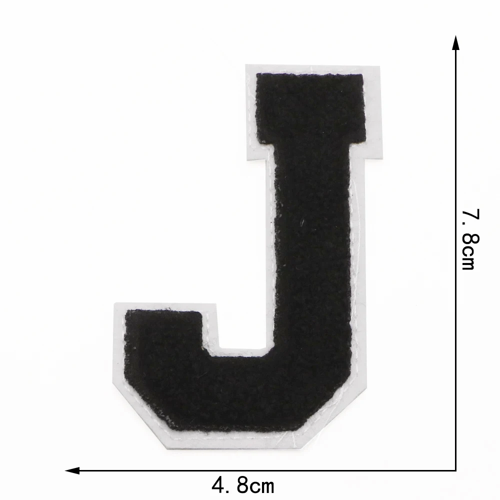 1PC Schwarz 3,07'H Buchstaben Chenille Buchstaben Patches Eisen auf Patches Für Kleidung Gestickte Patches Für Letterman Jacken Jeans – Detail 12