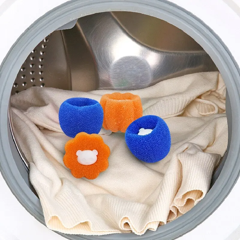 Washing Balls Washing Machine Sponge Cleaning Anti Twinning Cleanable Adsorbable Hair Cartoon Xiong Decontaminating