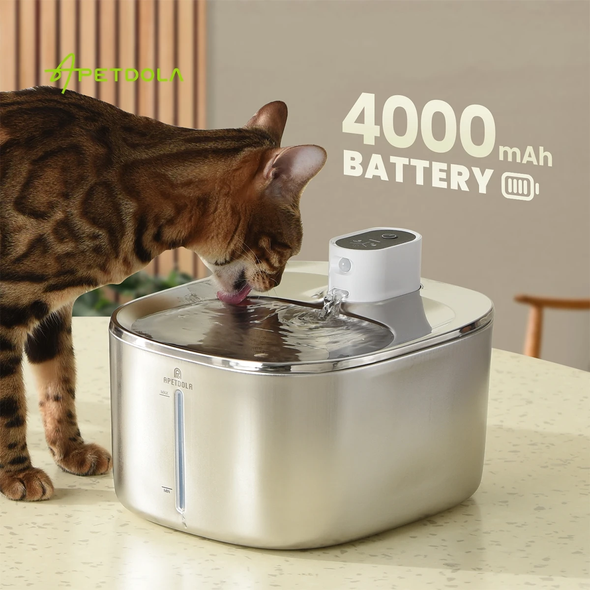 Dog Water Dispenser Wireless Pet Water Fountain - Battery Powered, 7L Large  Capacity, 3 Modes For Dogs & Cats Large Capacity Cat Fountain