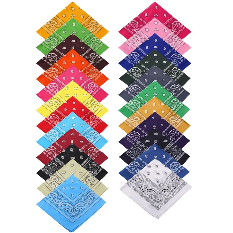 

16colors Popular Hip Hop printed cashew flower Bandana Man Women Outdoor Headbands amoeba Scarves High Quality Hair Accessories