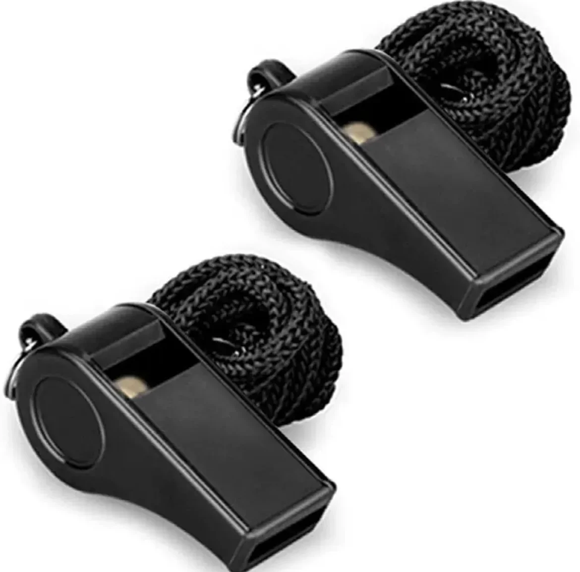 Wholesale 100PCS High Quality Black Whistle Referee Game Halter Whistle Outdoor Tour Hiking Whistle Suitable For Basketball and 3
