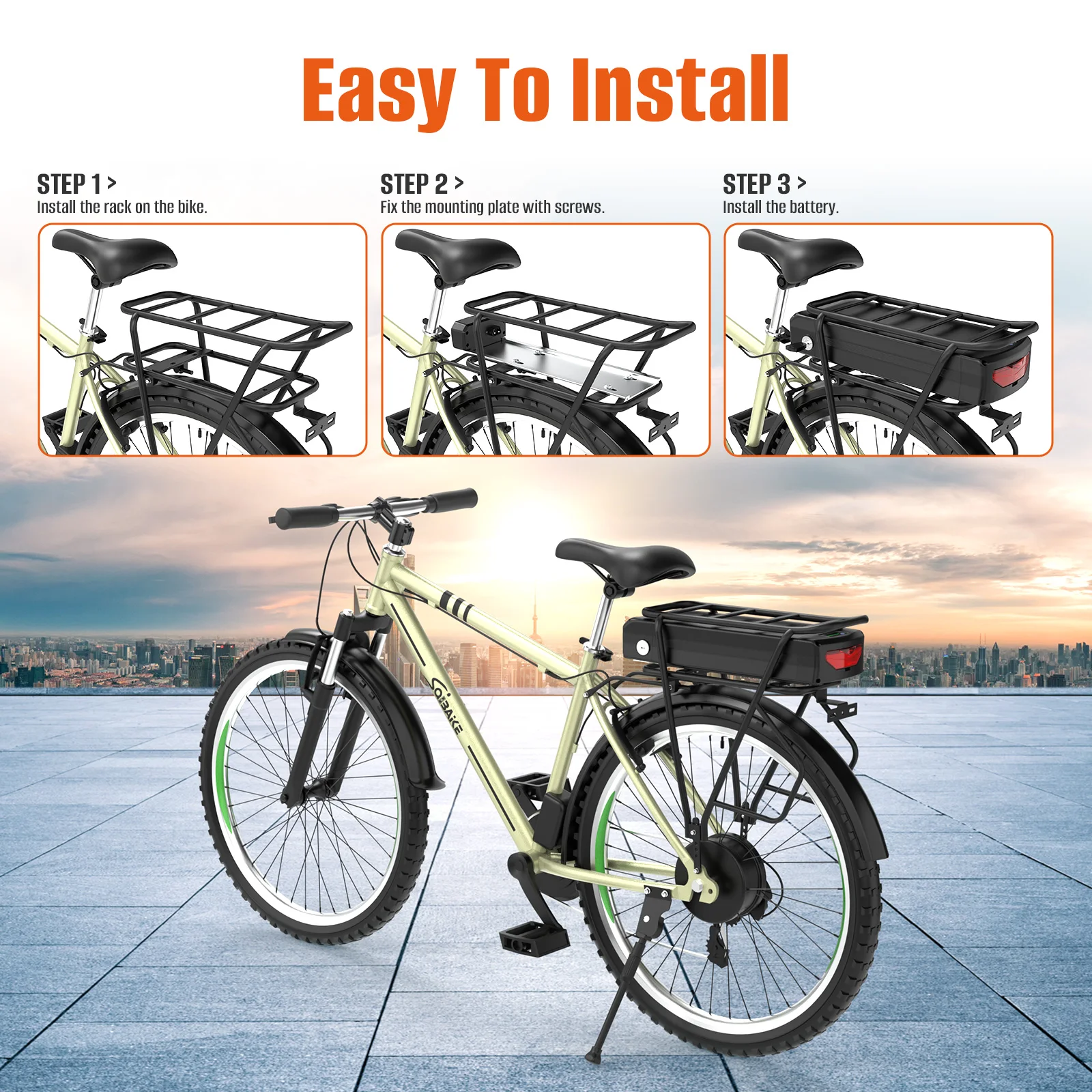 Batteria Originale per E-Bike 36V 48V 52V 72V 60V, Pacco Batterie al Litio 21700 per Portapacchi Posteriore, per 250W 350W 500W 750W 1000W 1500W 2000W 3000W - immagine 6