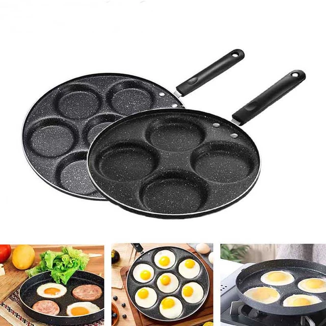 7 Hole Frying Pot Cast Iron Skillet Omelet Pan Non-Stick Egg Pancake Steak  Pan Kitchen Cooking Ham Pans Breakfast Maker Cookware - AliExpress