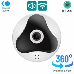 ICSee 360 Degree WIFI Camera 1080P Fisheye CCTV Smart Home Surveillance MINI Wireless Panoramic Camera Security Protection