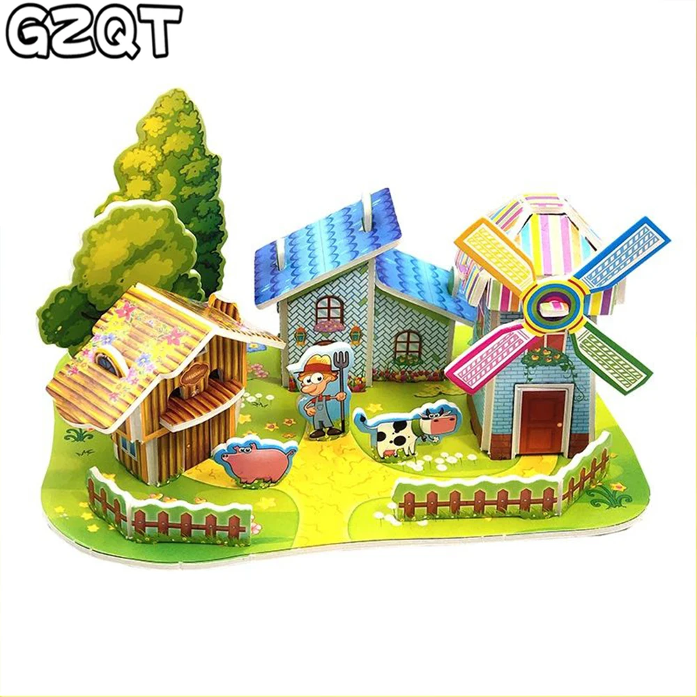 children s car building multi storey parking lot toy alloy car diy assembly parking lot track circuit voiture toys for kids gift 3D Three-dimensional Puzzle Cartoon House Jigsaw Castle Building Model DIY Handmade Assembly Educational Toys Gift for Children