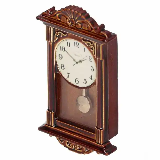 1:12 Vintage Dollhouse Wall Clock Radio TV Sewing Machine Vintage Camera Mirror Photo Frame Wooden Miniature Doll House Decor 4
