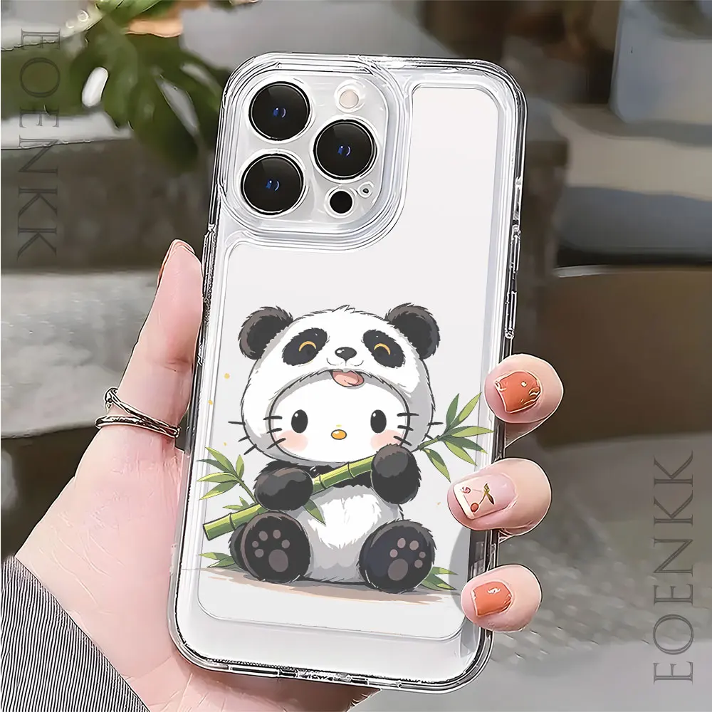Adorable Panda Transparent TPU Phone Case – Stylish and Protective Cover
