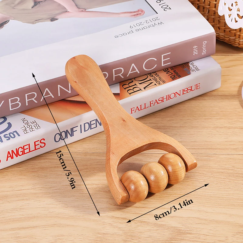 Roller Massager 1Pc Wooden Neck Shoulder Leg Universal Hand Massage Tool