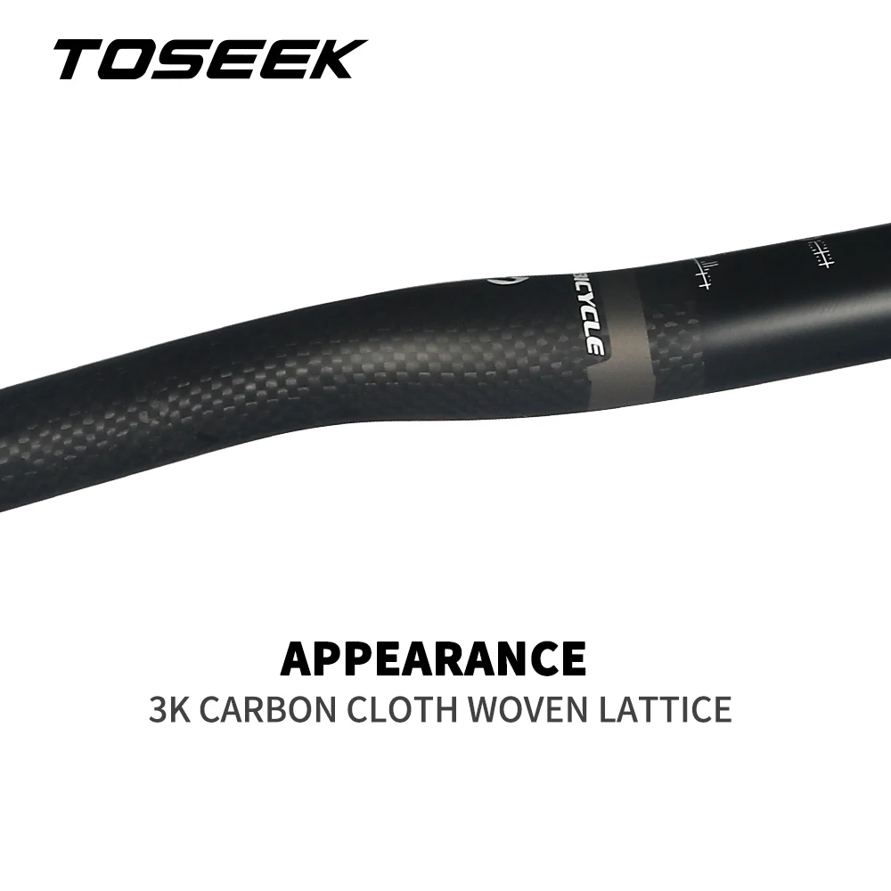 TOSEEK Matte 3K Carbon Handlebar 25.4mm Kids' Bikes Mountain MTB Bicycle Foldable BMX Handle Bar 480mm-700mm