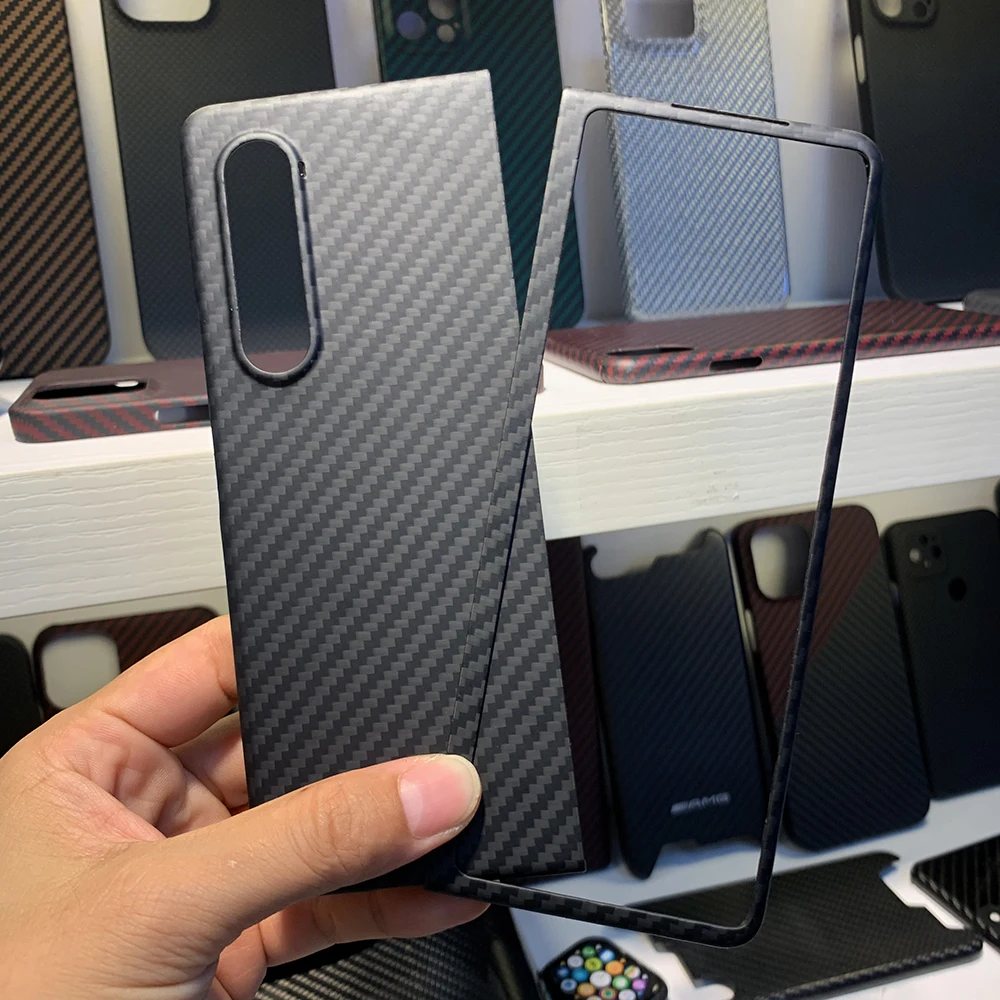 YTF-carbon carbon fiber phone case For Samsung Galaxy Z Fold 3 case ultra thin colored Aramid fiber anti-drop Z Fold 3 cover