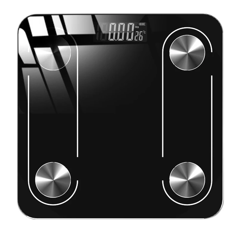 USB Charging Tempered Glass Digital Body Weight Scale LCD Bathroom