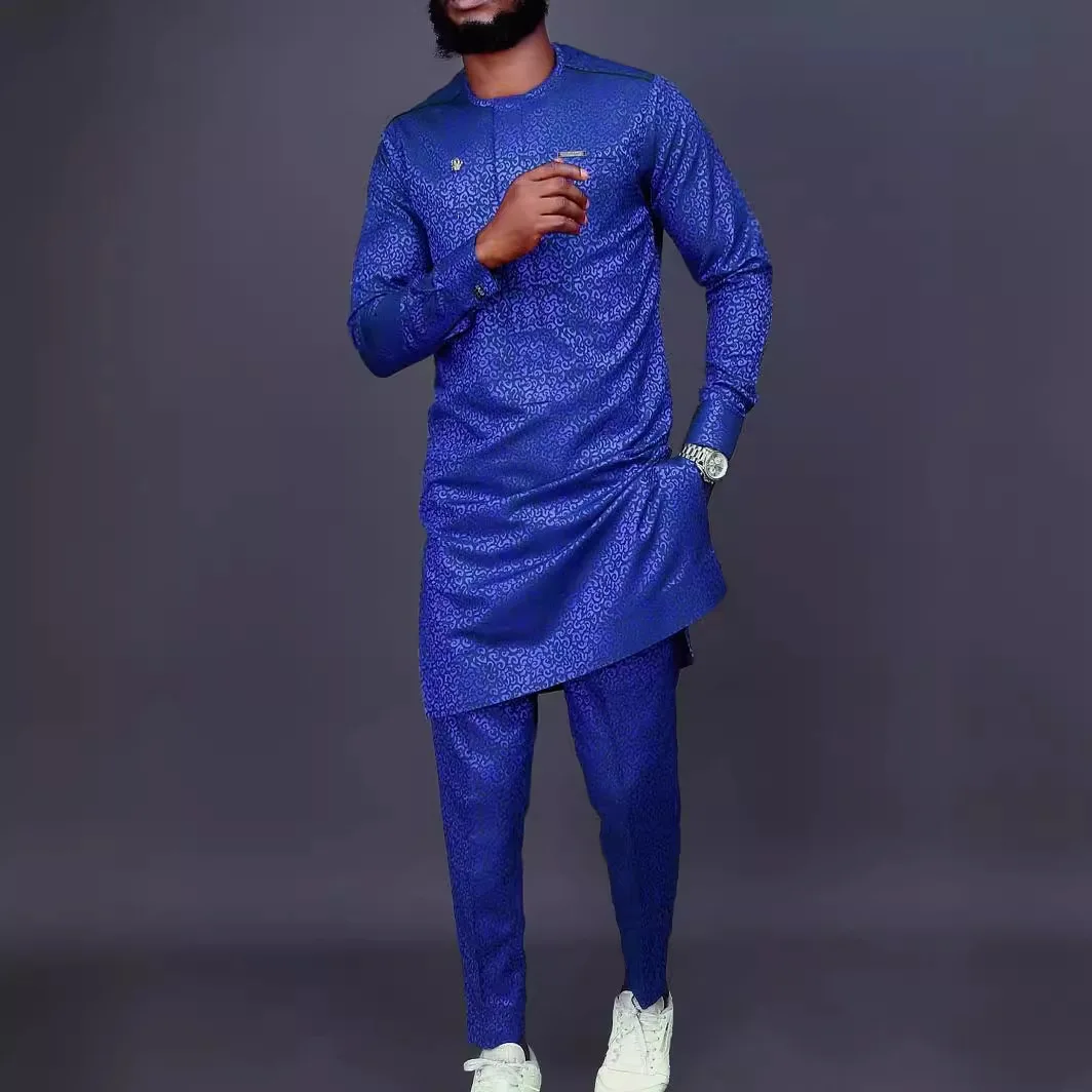 Men's luxury fashion casual print two-piece set