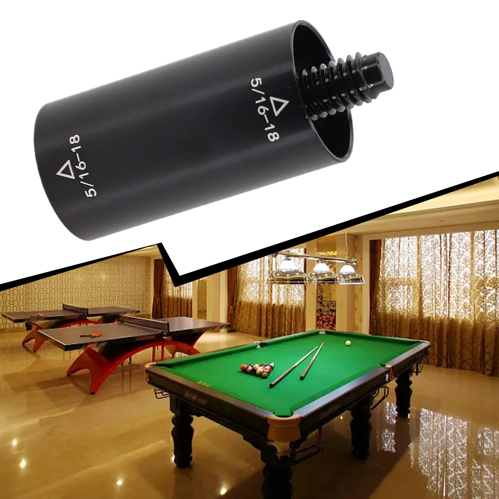 

1pc Billiard Extension Cue Pool Snooker Middle Shaft Extension Handle Aluminum Alloy Corrosion-resistant Extender Adapter