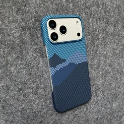 Luxury Kevlar Carbon Fiber Pattern High - Quality Slim Phone Case Cover - iPhone 15 Plus (Blue)