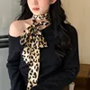 American Leopard Print Long Scarf Women Retro Tie Multifunction Hair Band Bags Handle Decoration Long Scarfs Fashion Accessories 5