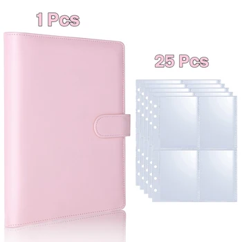 25 pz Pagina (4 Griglie) Carta Fotografica A5-Raccoglitore Kpop Album di Foto Carte Idol Raccogliere Libro Raccoglitore Raccoglitore Porta Tesserino