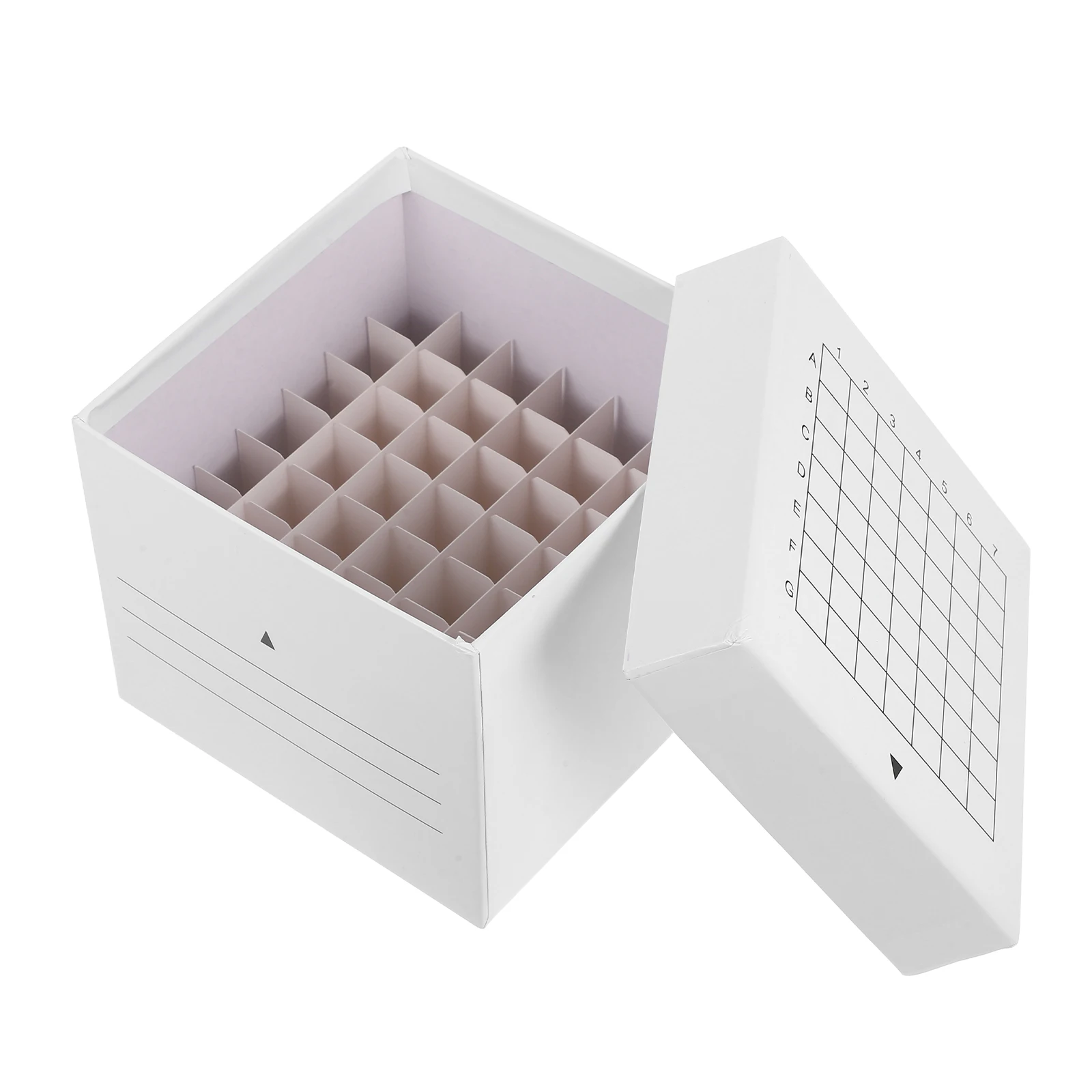Lidded Storage Bin For Laboratory Use Test Tubes Container Paper Freezer Box With Compartments For Organized Lab Freezer Storage