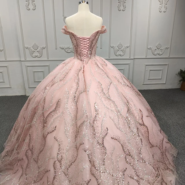 Romantic Wedding Dress 2022 Wedding Sequins Organza Ball Gown v-Neck Long One-Piece Dress Gown Lace Up DY9914 Vestido De Novia 2