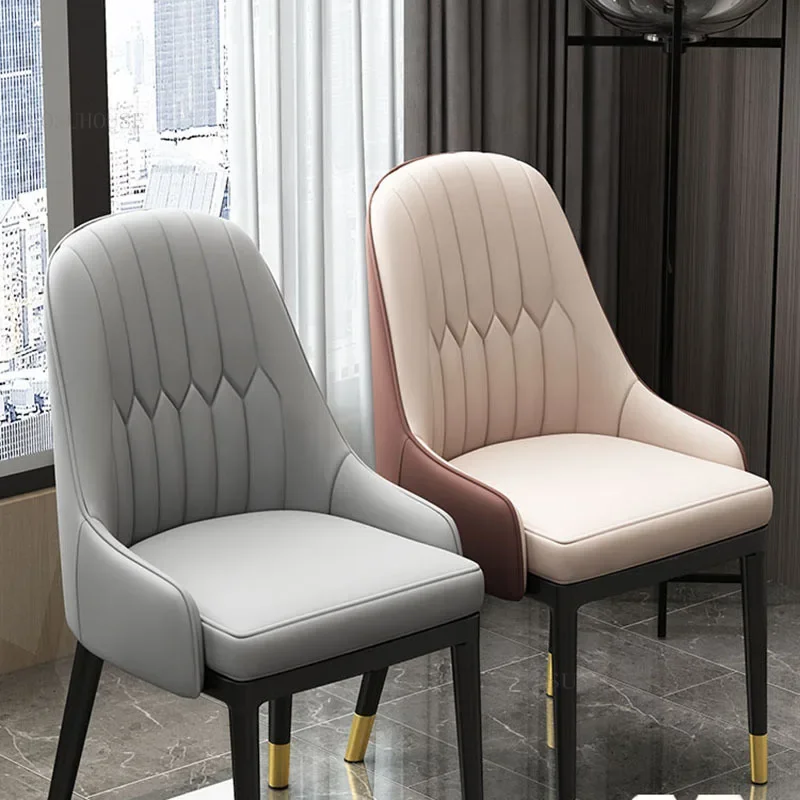 Scandinavia Leather Dining Chairs FOR DINING ROOM Backrest Chair Nordic Modern Light Luxury Design Household Hotel Chair dining chair