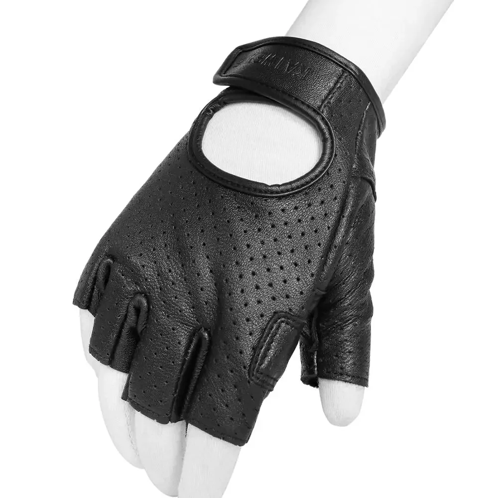 Motorcycle Gloves Half Finger Mitt Glove Fingerless Genuine Leather Summer Men Scooter Moto Mitten Electric Bike Racing Cycling motorcycle gloves sports gloves leather motorcycle gloves cycling gloves