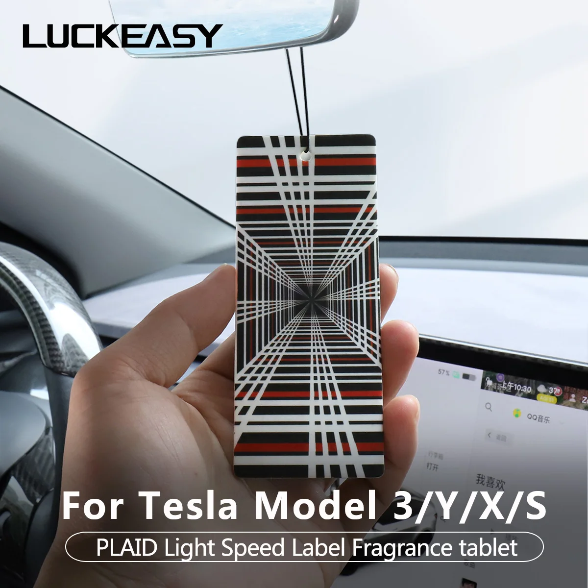 

For Tesla Model 3 Model Y Model X Model S Plaid Fragrance Tablet Air Freshener Fragrant Pendant Automobile Interior Accessories