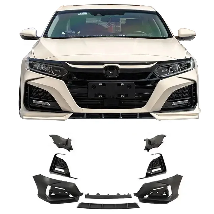 

PP Material Car Front Bumper Rear Bumper Side skirts For Honda ACCORD 2018 Yufer Style Car Bumper Bodykit