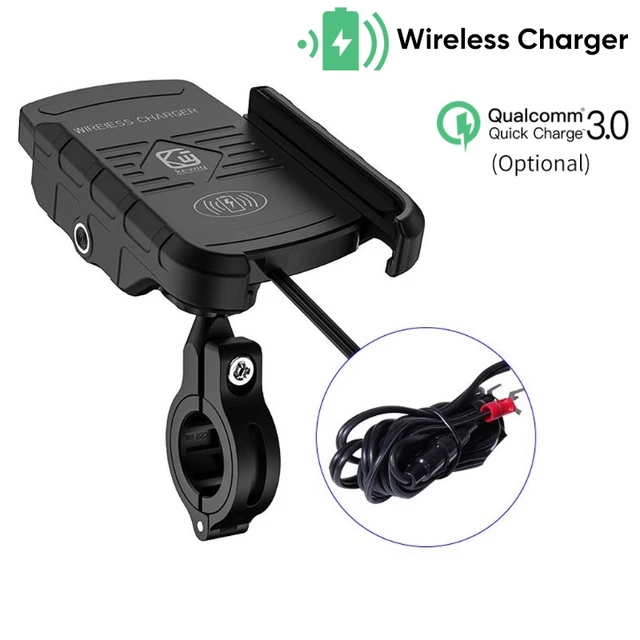Motorcycle Phone Holder Wireless Charging  Motorcycle Cell Phone Holder  Charger - Holders & Stands - Aliexpress