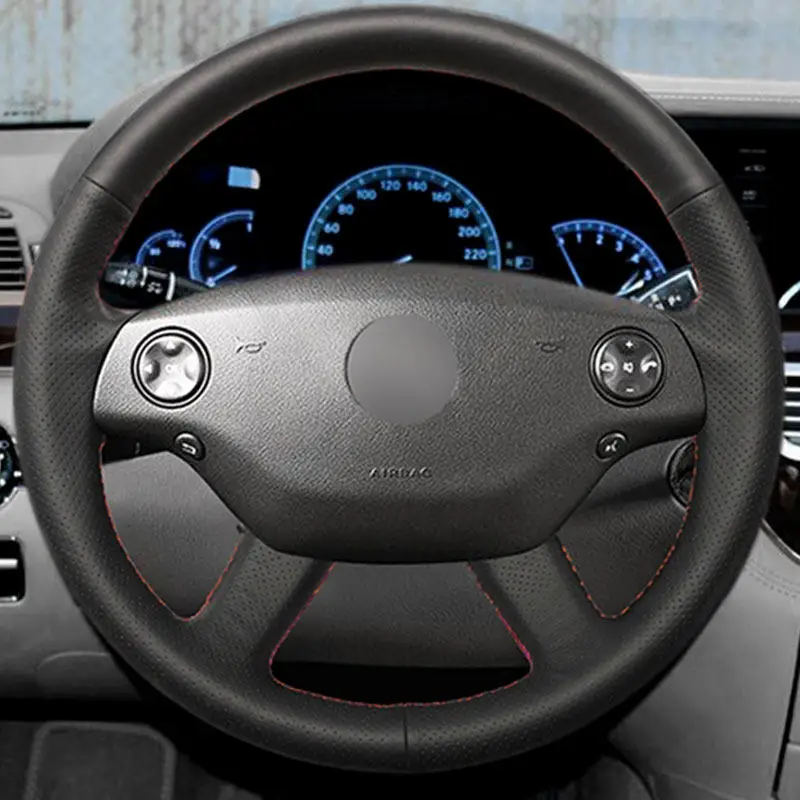 

For Mercedes Benz S-Class W221 2006 2007 2008 2009 CL-Class C216 2006- 2010 Car Interior Steering Wheel Cover Leather Trim