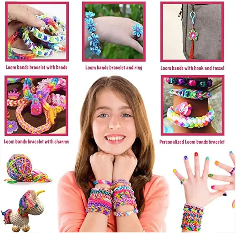 Loom Bands Kit for Kids 15000+ PCS Rubber Bands Set Elastic