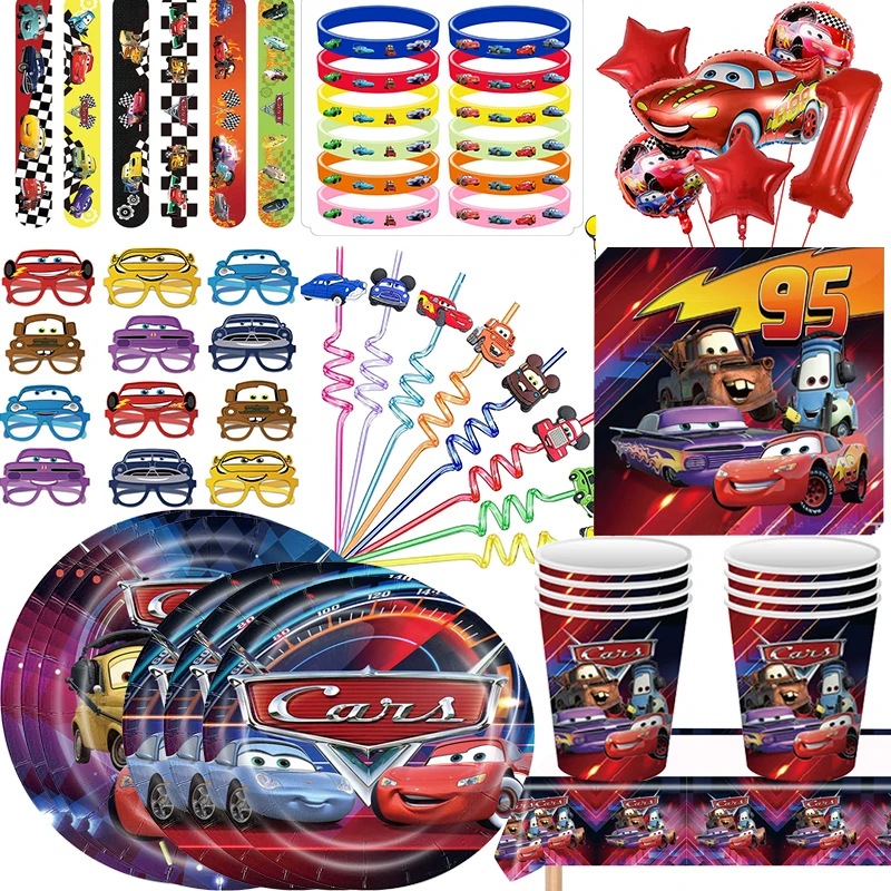 Lightning McQueen Party Supplies - Disposable Tableware  Paper Plates for Kids Birthday  Baby Shower