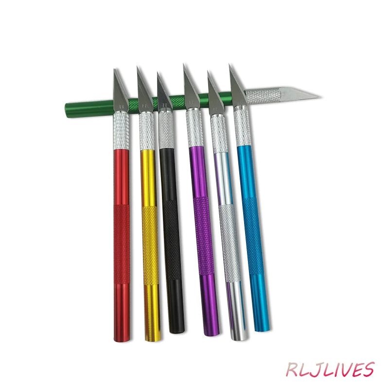Leather Cutting Knife Pen Engraving Non-Slip Graver Cutter Leather Craft Carving Knives Aluminum Rod Handle Cutting Tool