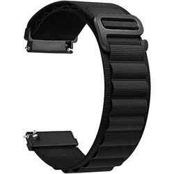 Premium Nylon Sport Loop Watch Band, Adjustable Strap, Universal Fit for 20mm (Alpine- All Black)