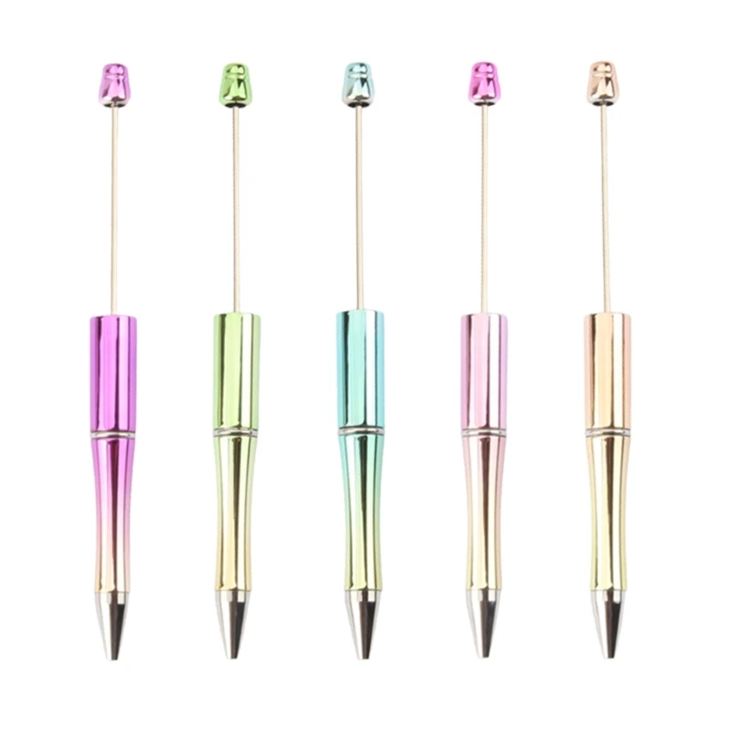 77UA 5Pieces DIY Beadable Ballpoint Pen Funny Writing Pen Ballpoint for Boy Girl Kid Class Reward Birthday Party Favor
