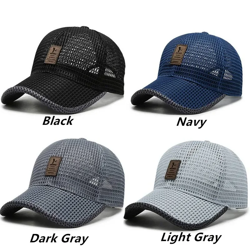 Men Women Summer Full Mesh Quick Drying Golf Baseball Cap Breathable Net Sunhat Outdoor Anti-UV Running Hiking Sports Cap Visors